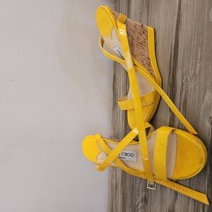 Jimmy Choo Yellow Wedge Heels